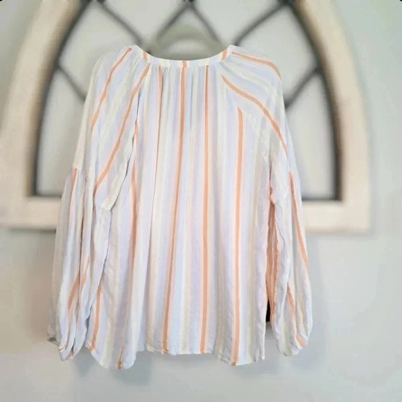 Philosophy White and Orange Striped Blouse - Picture 3 of 9